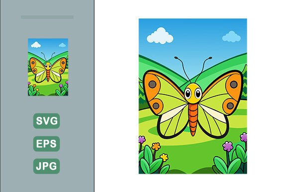 Download Butterfly Vector Landscape Background - Vector Collection