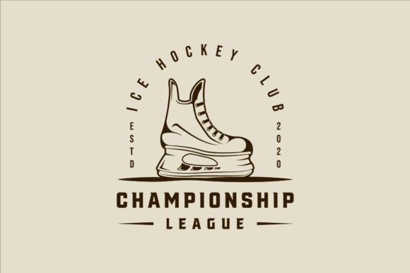Download Ice Hockey Shoes Logo Line Art Vector - Vector Collection