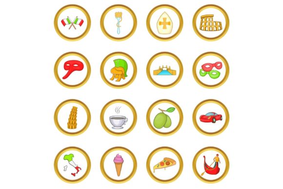 Download Italy Vector Set, Cartoon Style - Vector Collection