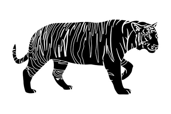 Download Tiger Vector Design Solid Color - Vector Collection