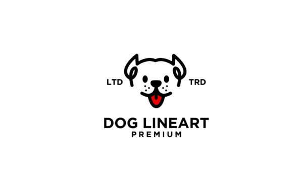 Download Simple Dog Head Line Art Vector Logo - Vector Collection