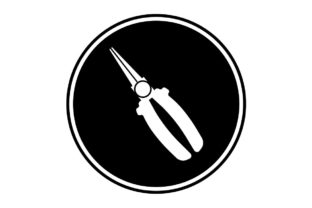 Download Pliers White Icon on Black Circle - Vector - Vector Collection
