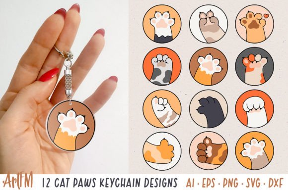 Download Cat Paw Round Vector Illustrations - Vector Collection