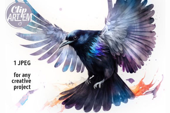 Download Flying Raven Crow Wall Art Image Jpg - Image Collection