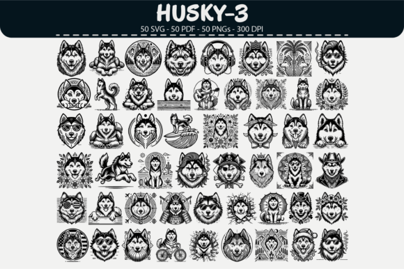 Download Husky Dog Vector Clipart – 50 Design - Vector Collection