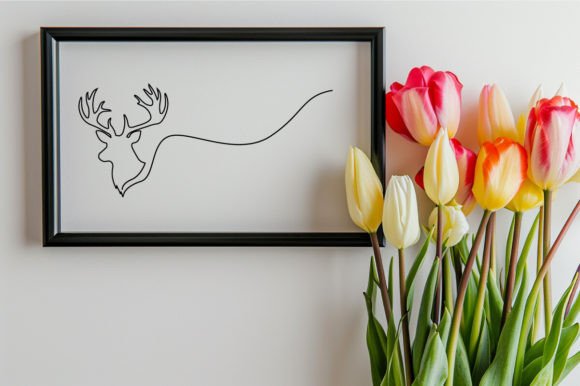 Download Line Art of Elegance Cute Deer Vector - Vector Collection
