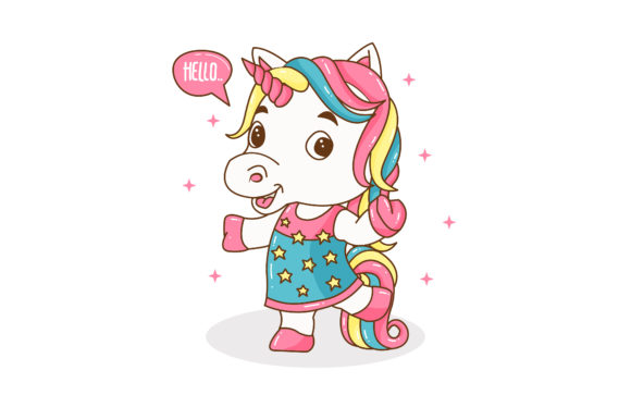 Download Cute Little Unicorn Vector Illustration - Vector Collection