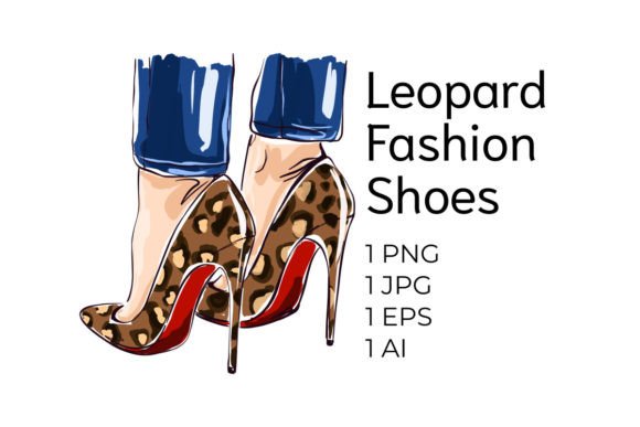 Download Fashion Leopard Woman Heels Shoes Vector - Vector Collection