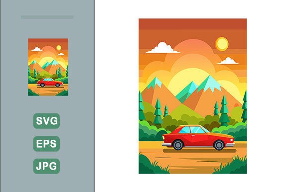 Download Car Vector Landscape Background - Vector Collection