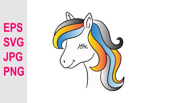 Download Cute Unicorn Vector Illustration SVG - Vector Collection