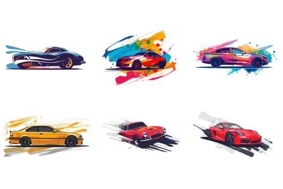 Download Car Vector Flat Design with Brush - Vector Collection