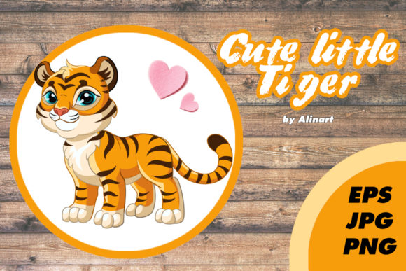 Download Little Cute Tiger Vector Illustration - Vector Collection