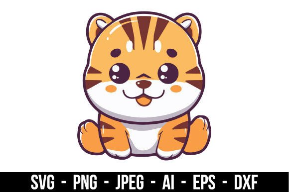 Download Chonky Tiger Vector Graphic SVG - Vector Collection