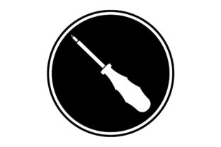 Download Screwdriver Icon on Black Circle - Vector - Vector Collection