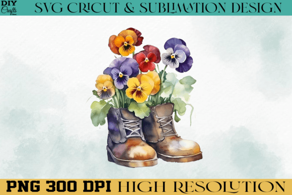Download Beautiful Flowers Shoes PNG Watercolor - Premium Resources