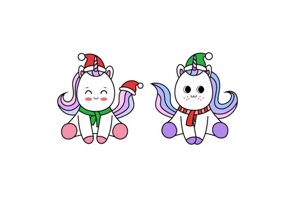 Download Christmas Unicorn Vector Designss Set - Vector Collection