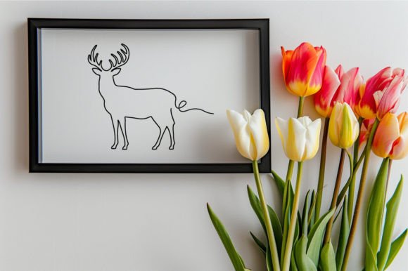 Download One Line Drawing of a Cute Deer Vector - Vector Collection