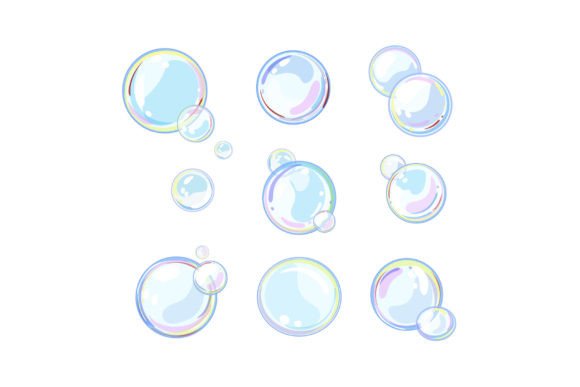 Download Soap Bubbles Set Cartoon Vector Illustra - Vector Collection