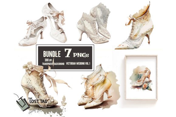 Download Vintage Victorian Shoes Png Sublimation - Premium Bundle