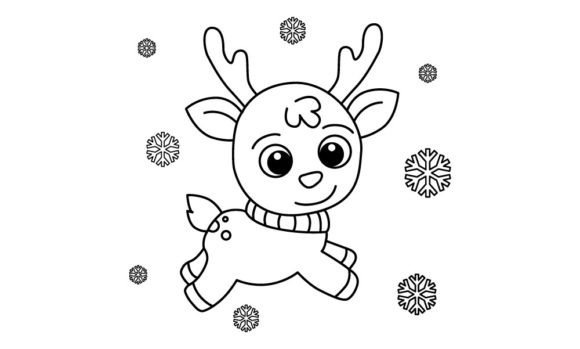Download Funny Deer Cartoon Vector Coloring Page - Vector Collection