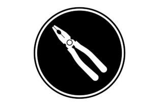 Download Pliers Icon on Black Circle - Vector - Vector Collection