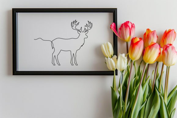 Download One Line Drawing of a Deer Vector Sketch - Vector Collection