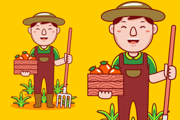 Download Man Farmer Profession Cartoon Vector - Vector Collection