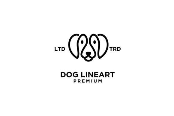 Download Simple Dog Head Line Art Vector Logo - Vector Collection