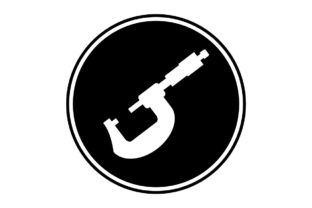 Download Micrometer Precision Icon on Black Circle - Vector - Vector Collection