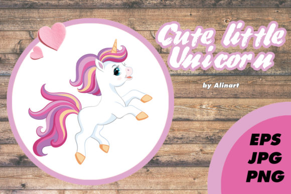 Download Little Cute Unicorn Vector Illustration - Vector Collection