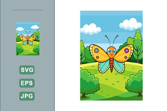 Download Butterfly Vector Landscape Background - Vector Collection