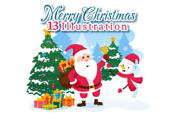 Download 13 Merry Christmas Vector Illustration - Vector Collection