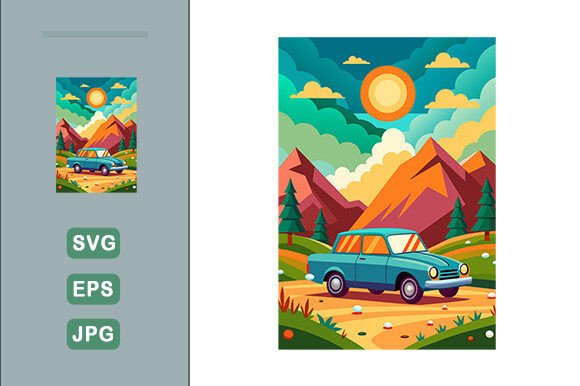 Download Car Vector Landscape Background - Vector Collection
