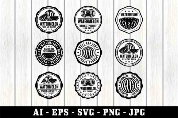 Download Badge Stamps Watermelon Vector - Vector Collection