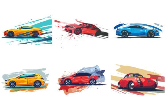 Download Car Vector Flat Design with Brush - Vector Collection