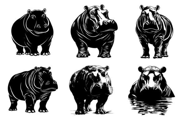 Download Hippo Vector Silhouette - Vector Collection