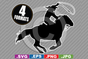 Download Female Rodeo Calf Roping Silhouette - Silhouette Collection